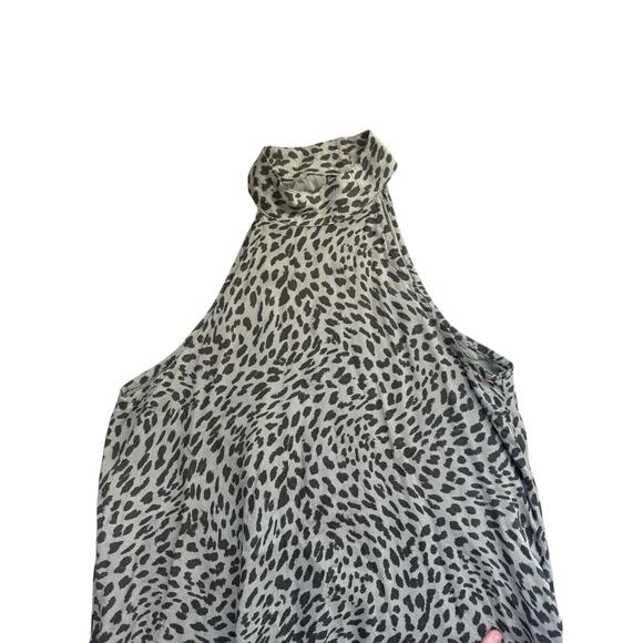 Cloth & Stone Anthropologie Animal Print Cheetah High Neck Dress Small - Picture 2 of 7